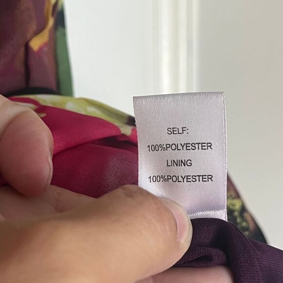 Oleg Cassini Vintage Sheath Dress Size 2 Multicolor Sheer Sleeves - Picture 4 of 8